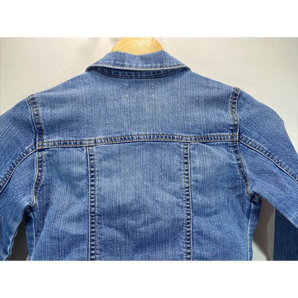Old Navy Blue Denim Jean Jacket Long Sleeve Stretch Size Girls Medium 8 - Picture 8 of 10